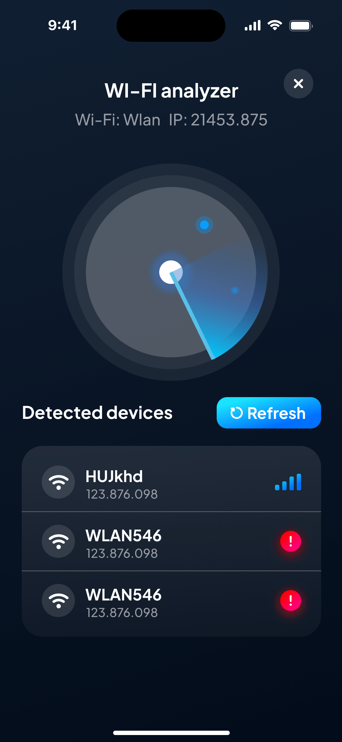 SpySense — Wi-Fi analyzer with detected devices